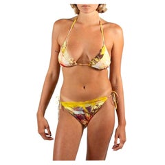Jean Paul Gaultier Yellow Mesh Flower Swimsuit