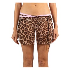Blumarine Leopard Print & Pink Mesh Wrap Skirt