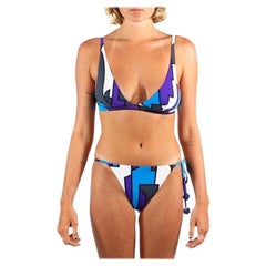 Costume da bagno Pucci blu multicolore