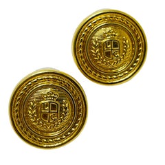 LIZ CLAIBORNE - Boucles d'oreilles percées en or signées par la créatrice