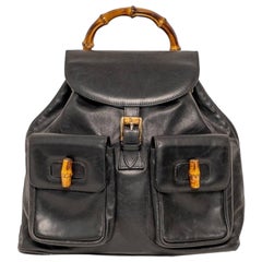 Zaino Gucci MM Bamboo Mini Pelle Nera