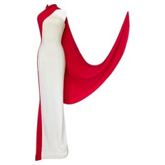 Ralph Lauren Collection Vestido de noche Ralph Lauren Purple Label con pañuelo rojo S/S 2016 Sz 2/4