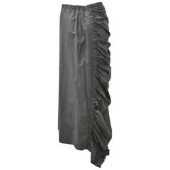 Dries Van Noten Long Black Ruched Skirt 