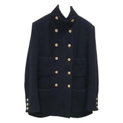 Chanel Double Breasted CC Buttons Wool Coat