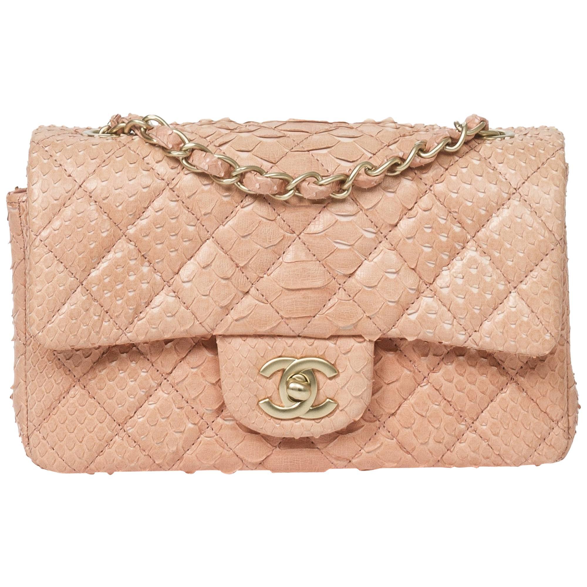 Chanel - Mini Flap Bag Soft Pink Python