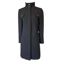 Chanel 9K$ Neu Supermarket Kollektion Schwarzer Tweed-Mantel 44 FR