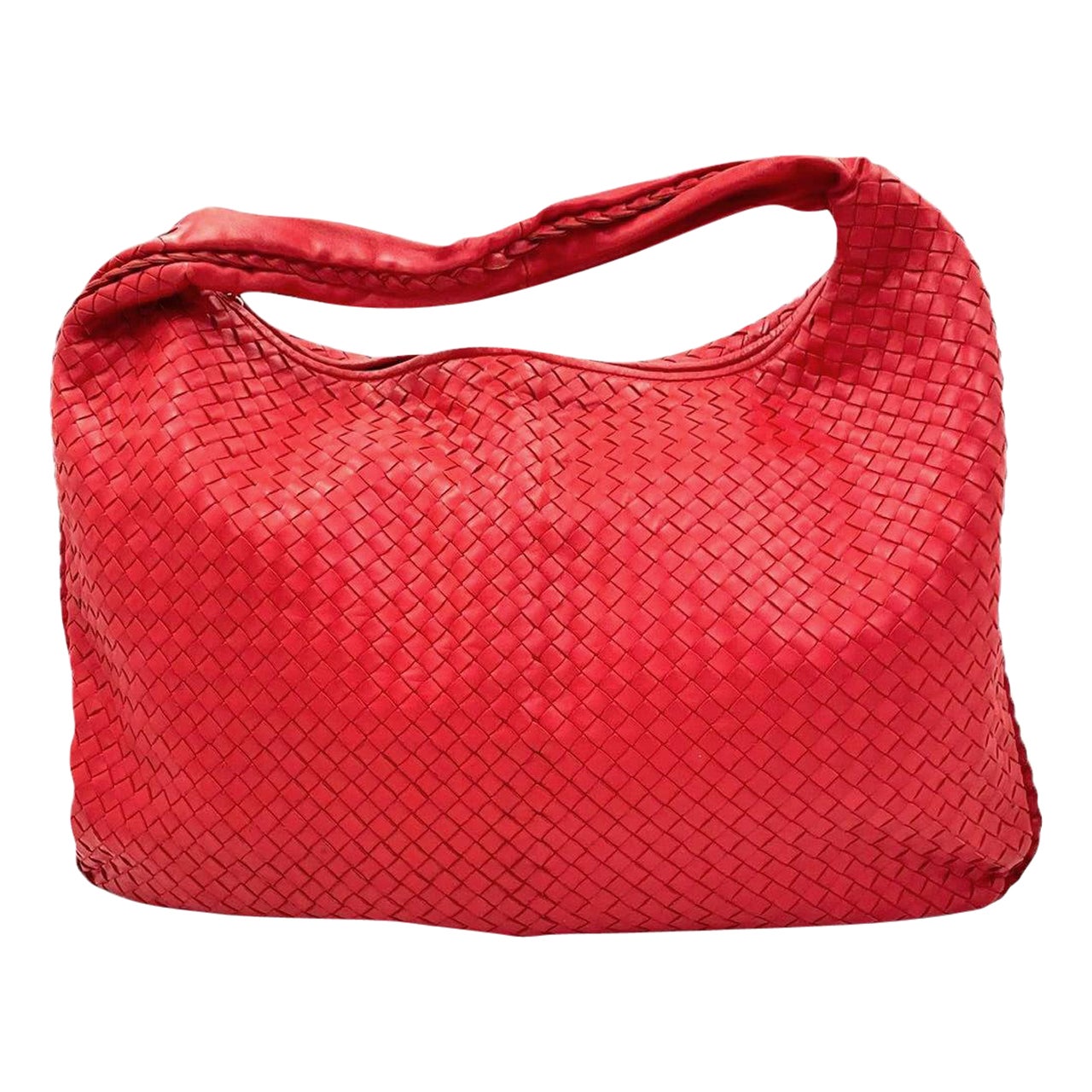 Bolso Hobo Bottega Veneta Intrecciato de piel Rojo Grande en venta