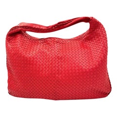 Bolso Hobo Bottega Veneta Intrecciato de piel Rojo Grande