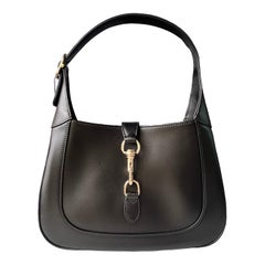 Gucci Jackie 1961 Small Black Leather Shoulder Bag Clasp S24