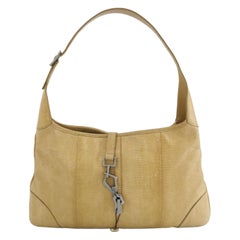 Gucci Jackie Vintage Yellow Gold Exotic Lizard-skin Leather Shoulder Bag