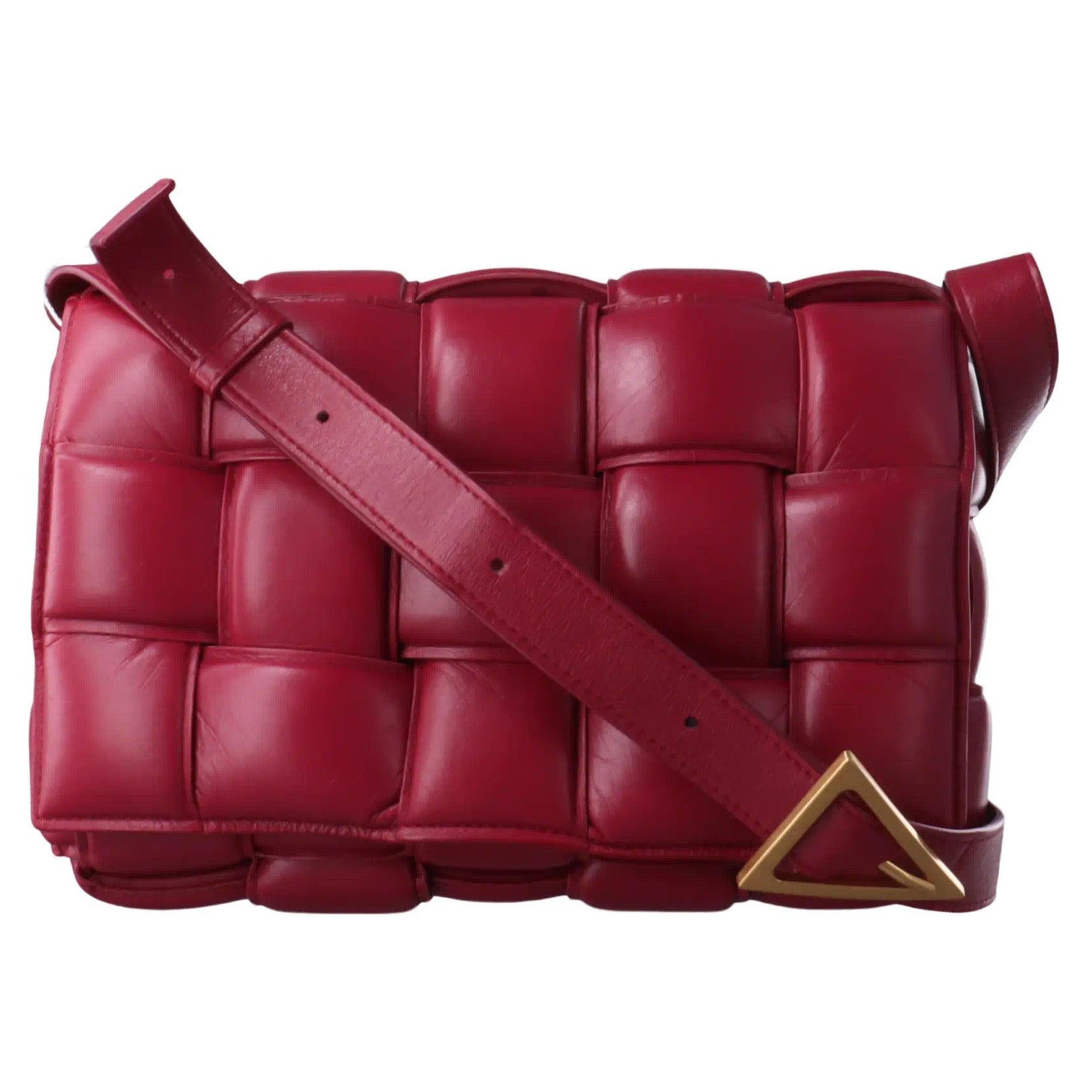 Bottega Veneta Padded Cassette Burgundy Red Leather For Sale