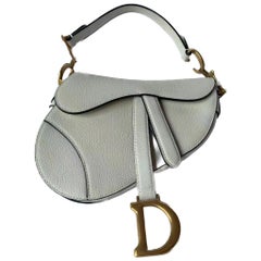 Dior Saddle bag white grain leather mini size