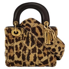 Lady Dior Mini Handbag Pony-style Calfskin Leather Leopard Print