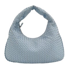 Bottega Veneta Veneta Hobo Medium Baby Blue Intrecciato Leather Bag 43cm