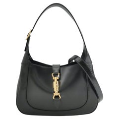 Gucci Jackie 1961 Schwarze Ledertasche mit verstellbarem Riemen, schenkbarer Zustand