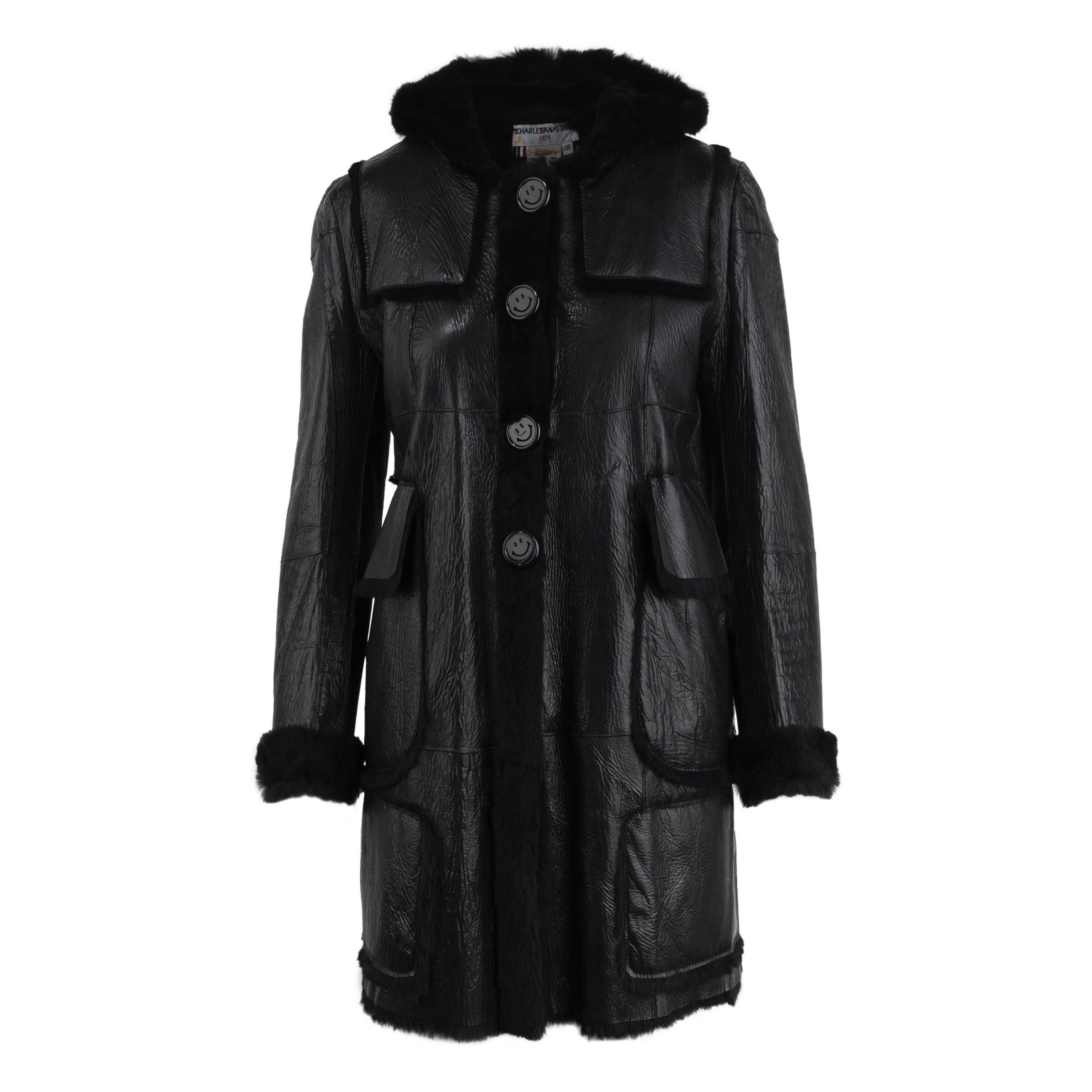 Charles Anastase Leather Coat - '00s For Sale