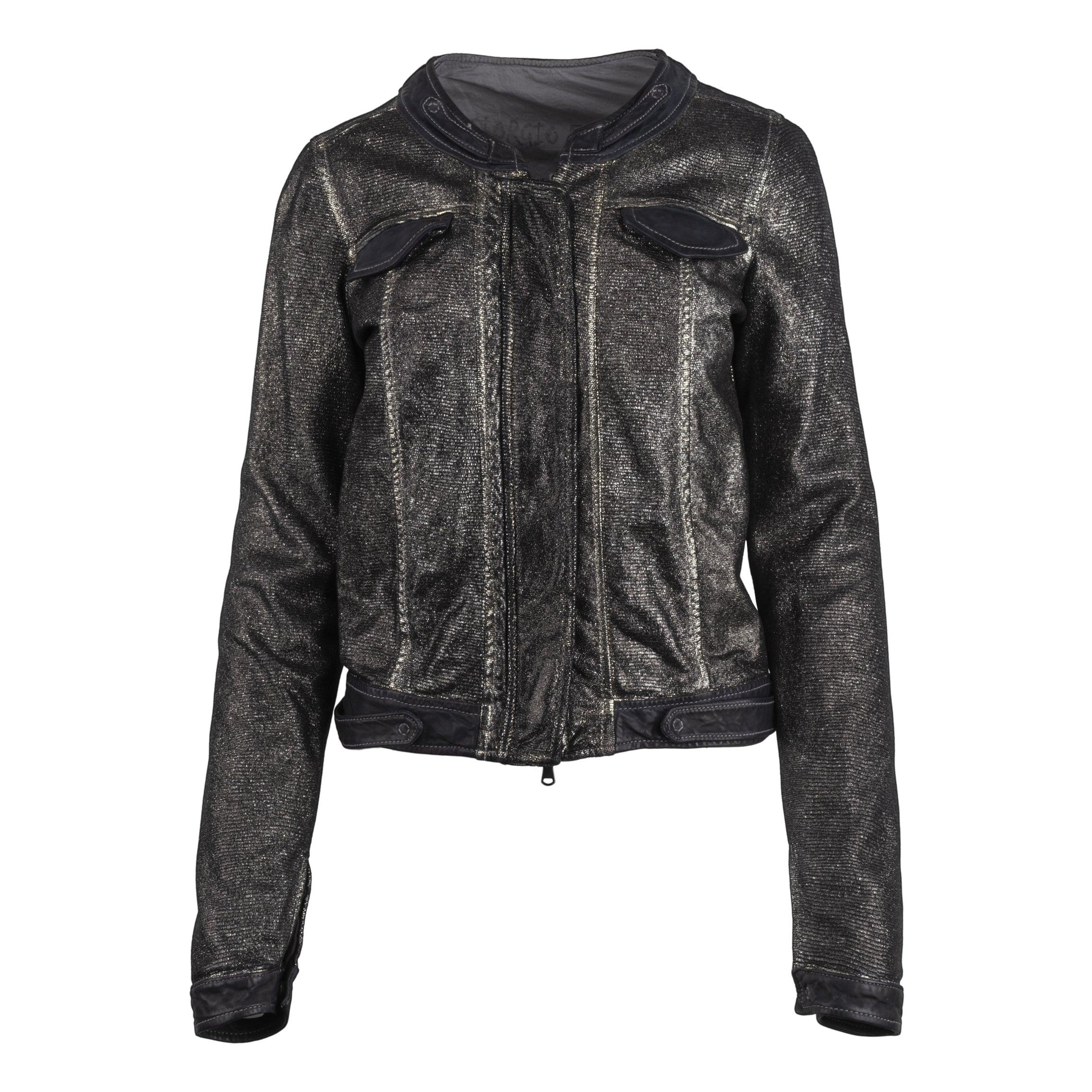 Giorgio Brato Shimmer Leather Jacket - '00s For Sale