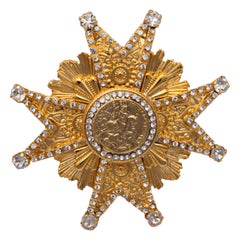 Gianfranco Ferré Brooch with Rhinestones - '90s