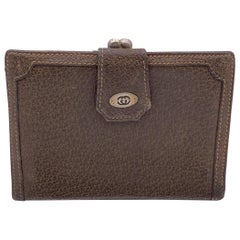 Gucci Vintage Brown Leather Bifold Wallet Coin Purse