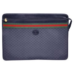 Gucci Vintage Black Monogram Canvas Portfolio Document Holder