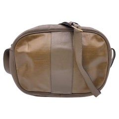 Yves Saint Laurent Retro Beige Vinyl Canvas Leather Crossbody Bag