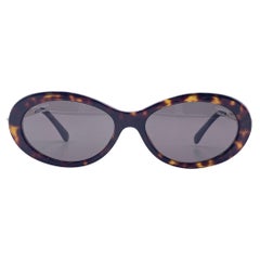 Chanel Brown Acetate 5428 Oval Pearl Sunglasses 56/16 140 mm