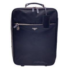 Prada Black Nylon Canvas Rolling Suitcase Trolley Luggage Travel Bag