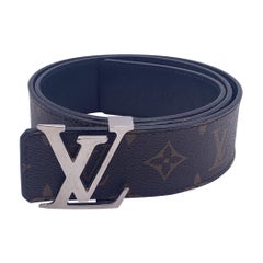 Louis Vuitton Monogram Canvas LV Cintura reversibile con fibbia d'argento 80/32