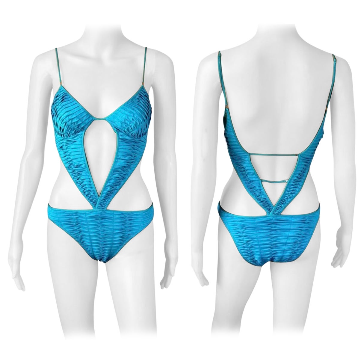 Tom Ford for Gucci S/S 2004 Runway Cutout One Piece Bodysuit Swimsuit Swimwear For Sale