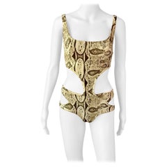 Tom Ford für Gucci F/S 2000 Laufsteg Cutout Einteiliger Bodysuit Badeanzug Bademode