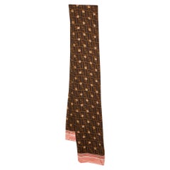 Fendi Brown FF Charm Print Seidenstola