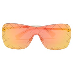 Chanel Silver/Red Mirrored 4215 Runway Shield Sunglasses