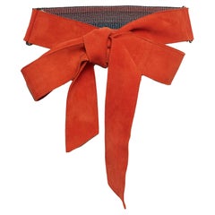 Missoni Orange/Blue Suede and Elastic Waist Belt S