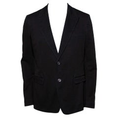 Dolce & Gabbana Black Denim Button Front Blazer XXL