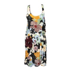 M Missoni Multicolor Floral Printed Silk Sequin Embellished Shift Dress M