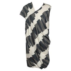Sportmax Mehrfarbig bedrucktes plissiertes, detailliertes Kleid aus Baumwolle, M