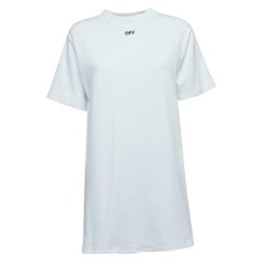 Off-White Camiseta de punto de algodón blanco Vestido S