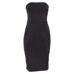 Gucci Black Jersey Strapless Sheath Dress S