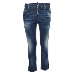 Dsquared2 Blue Ripped Denim Cool Girl Cropped Jeans S Waist 30''