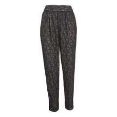 Alice + Olivia Black Floral Lace Trousers L