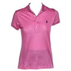 T. Ralph Lauren Rosa Cotone Piqué Manica Corta Polo S
