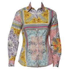 Etro - Camicia in cotone con stampa floreale multicolore e bottoni sul davanti - M. I.