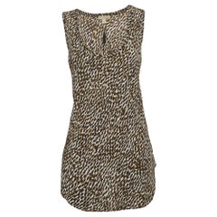 Burberry Brit Top de seda estampado multicolor sin mangas XL