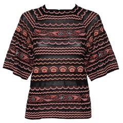 M Missoni Multicolored Wave Patterned Lurex Knit Top S