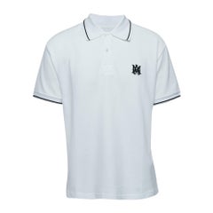 Polo Amiri White Cotton Pique Logo T-Shirt M. M. T. I.