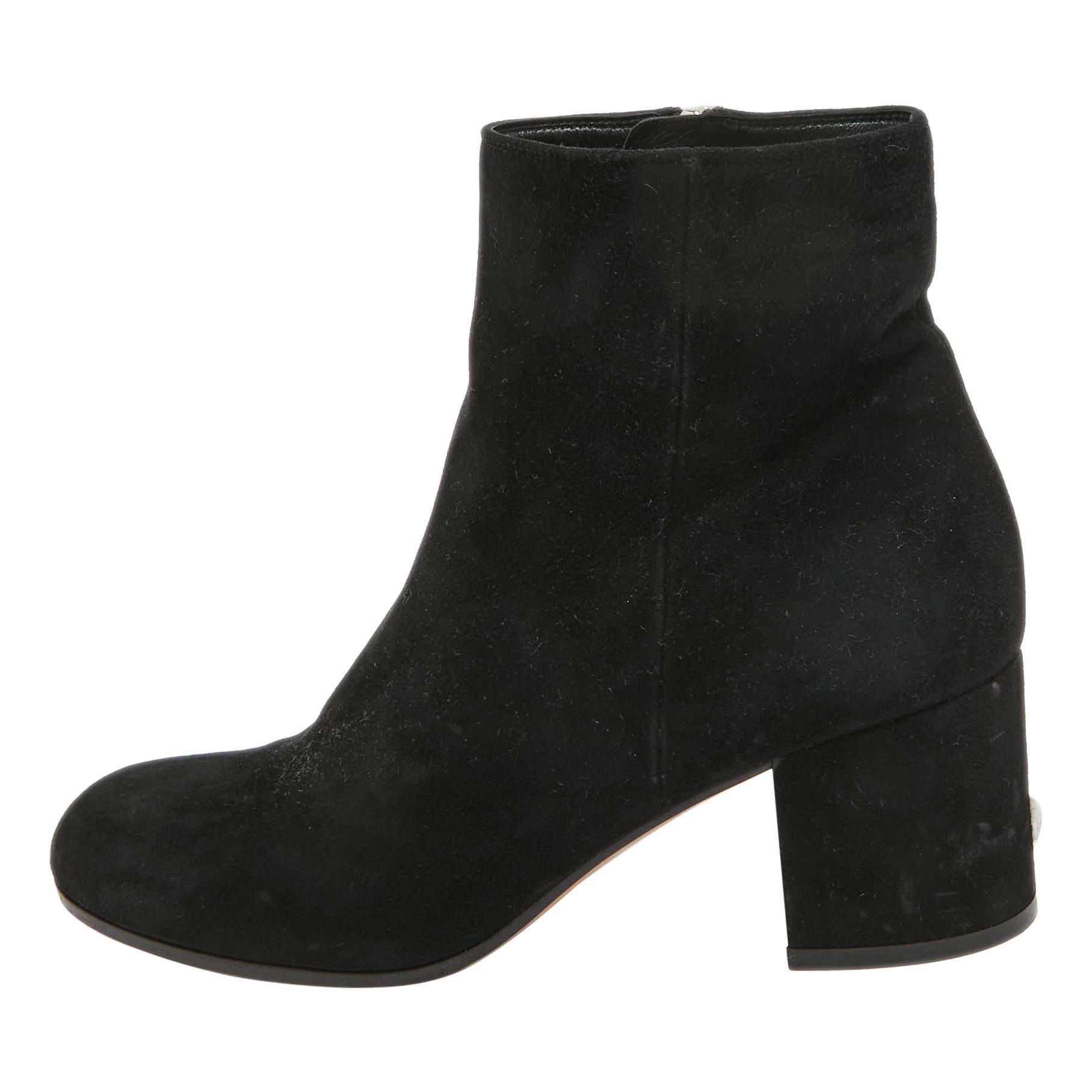 Gianvito Rossi Botines de ante negro Talla 36