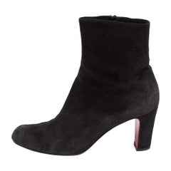 Christian Louboutin Black Suede Ankle Boots Size 36.5