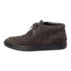 Tod's Brown Suede Lace Up Boots Size 42.5