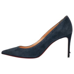 Christian Louboutin Navy Blue Suede Kate Pumps Size 38.5