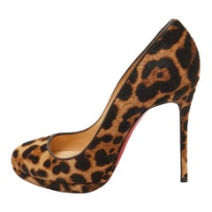Christian Louboutin Two Tone Leopard Print Calf Hair Neofilo Pumps Size 39